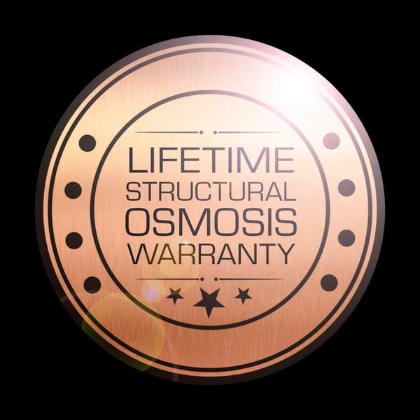 Leisure Pools Lifetime Structural Osmosis Warranty seal
