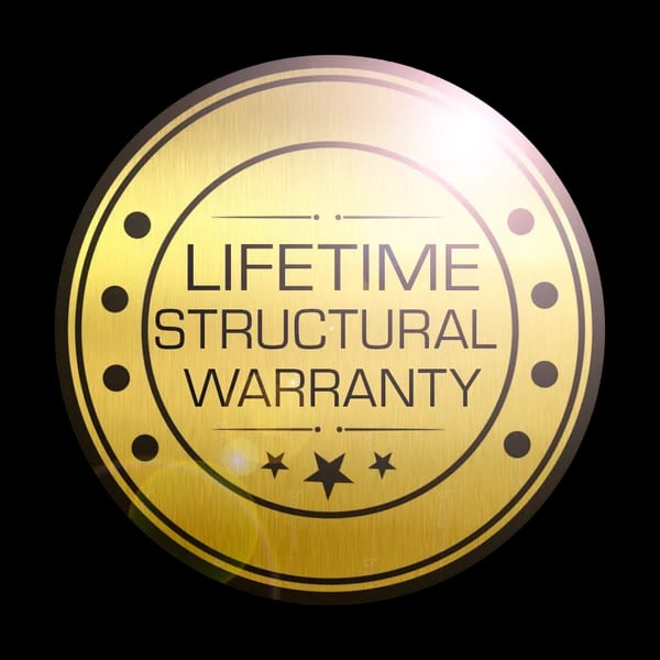 Leisure Pools Lifetime Structural Warranty seal