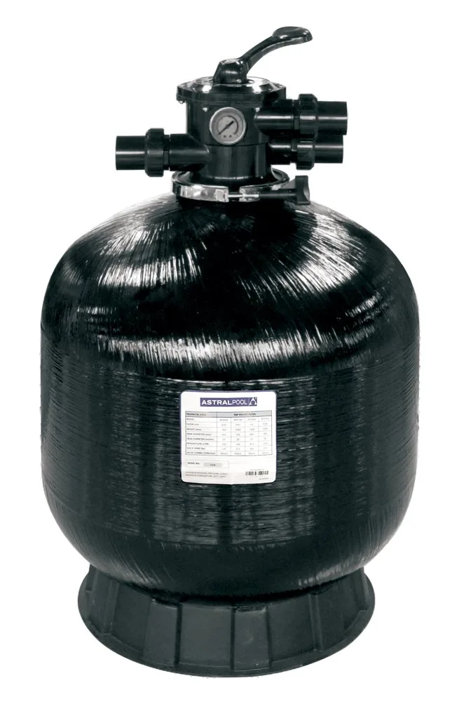 A glass media filter with its multiport valve